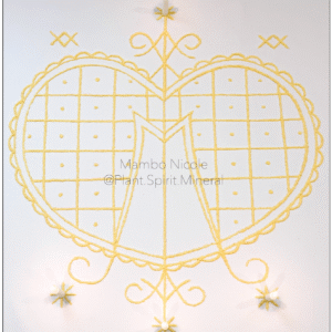 A veve made from corn meal for Metresili / Erzulie Freda by Mambo Nicole